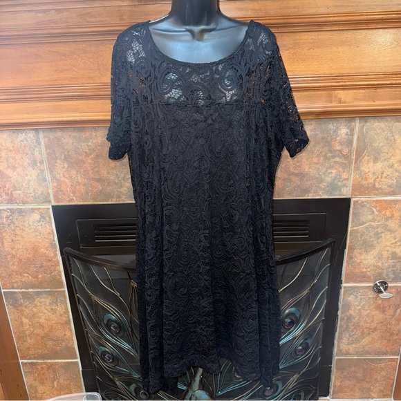 Lane Bryant plus size Black Lace Overlay Dress - Picture 1 of 7